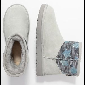 UGG CLASSIC MINI SEQUIN STARS IN GREY